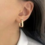 گوشواره ژوپینگ مدل چهار گوش آیینه ای