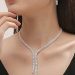 نیم ست جواهری مدل تنیسی آویزی